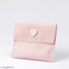 Guardatodo rosa velcro y corazón madera 9x11cm.