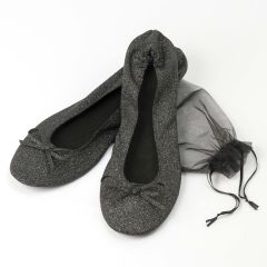 Manoletinas plegables negra talla M+bolsa  min. 2