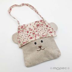 Bolso cara osito flores 14,5x16cm min.12