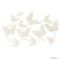 Guirnalda de mariposas de algodón color blanco 1,5mts