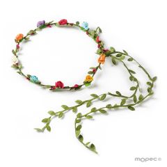 Corona de flores colores 18,5cm. diámetro