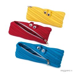 Plumier con cremallera monstruo surtido, mínimo 3