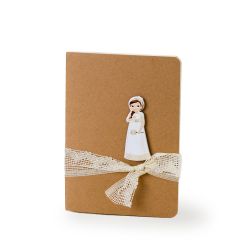 Libreta pequeña adornada figura niña Comunión romántica