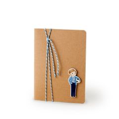 Libreta pequeña adornada niño Comunió con pelota