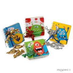 Libreta monstruos tapas madera 4stdo. 3 minifruits min.4