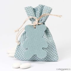 Bolsa topos azul 5 peladillas choc. con colgante oso