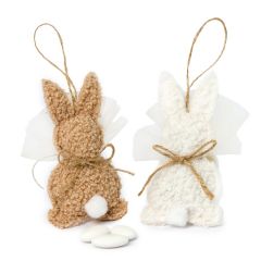 Conejitos colgante marfil/beige 3 peladillas choc 2 surt min 4