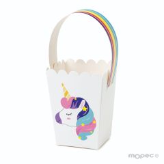 Cesta de papel unicornio, mínimo 25