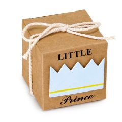 Estuche cúbico kraft 5cm. deco Little Prince azul, min.25