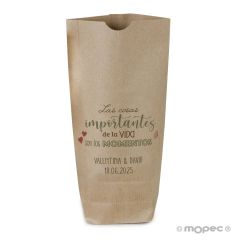Bolsa Kraft Las cosas Importantes 12x22,5cm. min.25