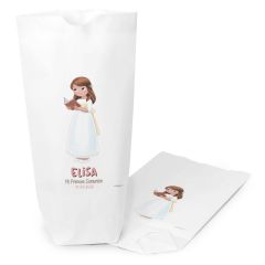 Bolsa papel blanco niña comunión biblia 12x21X5cm.,min.25