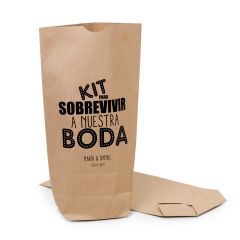 Bolsa Kraft Kit para boda negro personalizable 
