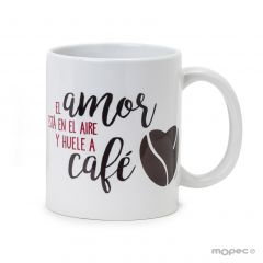 Taza cerámica El Amor...Huele a Café en caja regalo