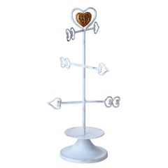 Joyero de metal flechas corazón con caja,31cm.