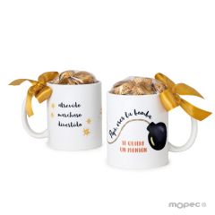 Taza cerámica Papá eres la Bomba 6 bombones en caja regalo