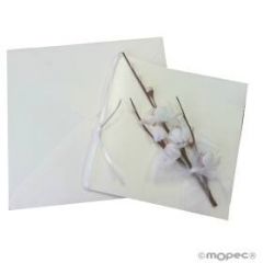 Participación flor cerezo funda transp.+sobre min.25