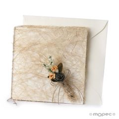 Participación abaca con ramito y sobre min.25