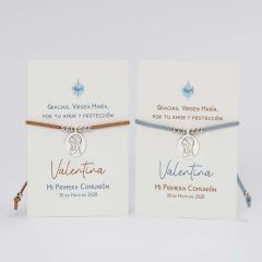 Tarjetón Comunión pulsera Virgen María stda., min.12