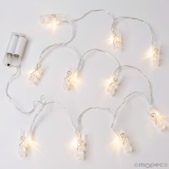 Guirnalda con pinzas y 10 luces led 160cm.de largo