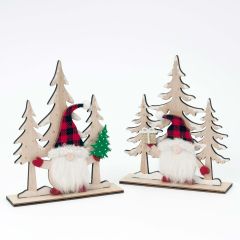 Figura bosque 18cm.y gnomo cuadros 2 stdo., min.2