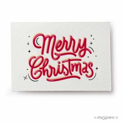 Tarjeta Merry Christmas letras rojo y negro