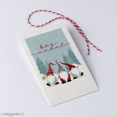 Tarjetón Bon Nadal  Gnomos rojos 6x10cm. min.25