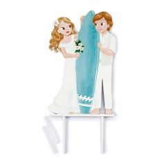 Cake topper novios Surf 12,2x18x0,4 cm.