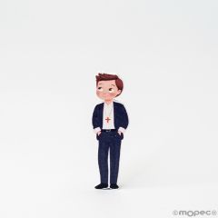 Figura 2D adhesiva Comunión niño manos bolsillo 5,5cm.,min10