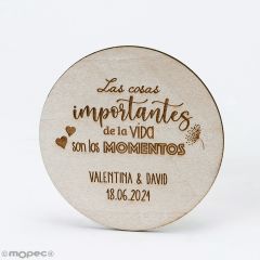 Posavasos madera Las Cosas... personalizable 9cm. min.18
