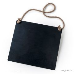 Pizarra negra con cordel 30x27x0,5cm.