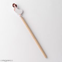 Lápiz madera niña Comunión sujetando falda 24cm. min.6