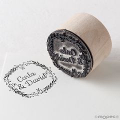 Sello personalizado red.Corona romántica 3,5Øx2,5cm.