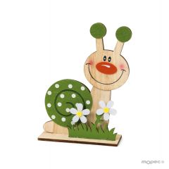 Caracol madera y fieltro 9x14cm,