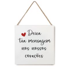 Cuadro de madera "Deja Tu Mensaje" 20x20cm.