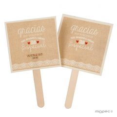 Abanico de papel para bodas  Gracias sin vosotros... min.25