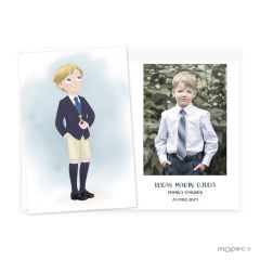 Portafoto Comunión niño pantalón corto, min.25