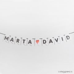 Banderola Corazón para guirnalda 13x19cm.