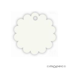 Tarjeta forma FLOR marfil, 3cm(precio x 54u)min.54