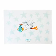 Lámina para enmarcar cigueña fondo estrellas