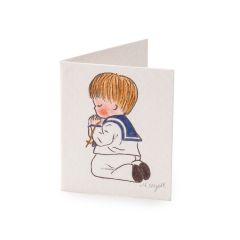 Tarjeta librito Comunión niño arrodillado pºX100uds.P.GOLOSO