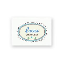 Tarjeta horizontal sello Mi Bautizo