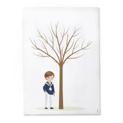 Lámina huellas Comunión marinero azul marino 29,5x42cm