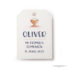 Tarjeta Comunión cáliz esquinas 2,7X4cm 
