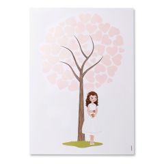 Lámina firmas niña Comunión con vestido corto 42x29,5cm