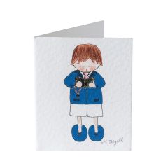 Tarjeta librito niño cantando preciox100u.,min.100