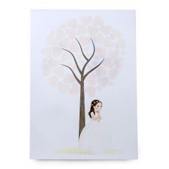 Lámina para firmas niña Comunión vestido largo y diadema