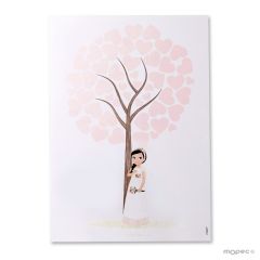 Lámina firmas niña Comunión romántica 42x29,5cm