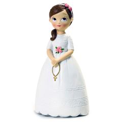 Figura niña Comunión con rosario 16,5cm.