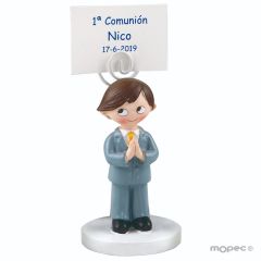 Portafoto niño Comunión corbata amarilla 10,5cm  WEBPROMO