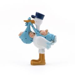 Cigueña amorosa gemelos Pit imán+anilla 8x5cm min12